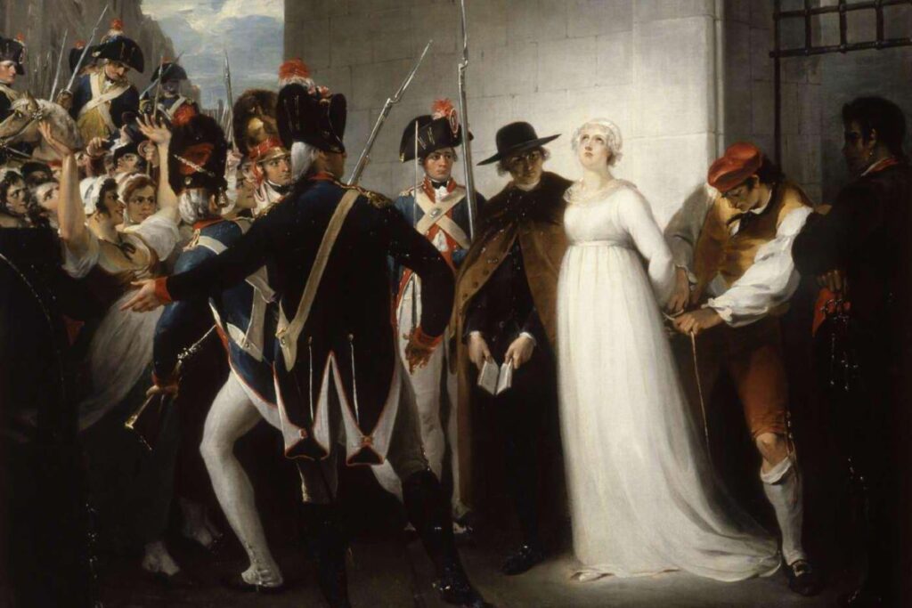 María Antonieta momentos antes de ser ejecutada en la guillotina en octubre de 1793.